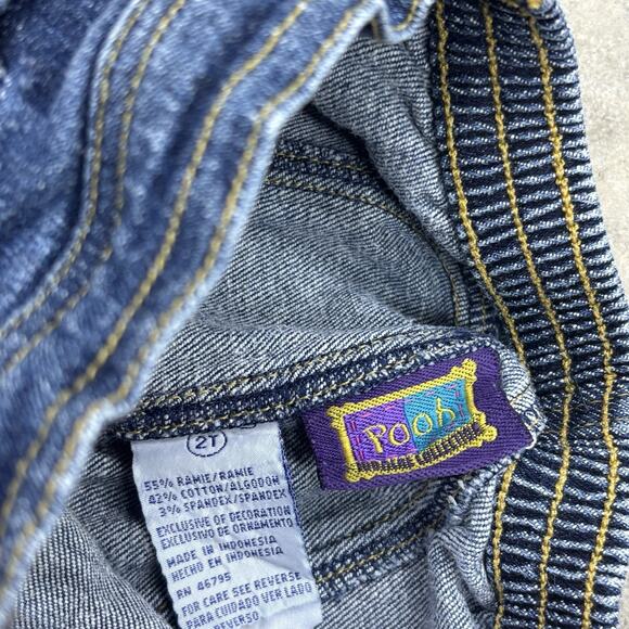 Pooh 100 Acre Collection Embroidered Blue Jeans Sz 2T Cotton Snap Button Fly - Picture 4 of 8